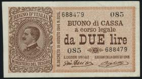 Italien / Italy P.037b 2 Lire (1914-1922) (2) 