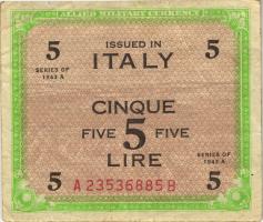 Italien / Italy P.M18b 5 Lire 1943 A (3) 