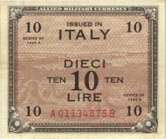 Italien / Italy P.M19b 10 Lire 1943 A (2) A/B 