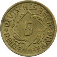 J.308 • 5 Rentenpfennig 1923 F 