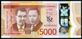 Jamaika / Jamaica P.101 5000 Dollars 2022 Polymer (1) 