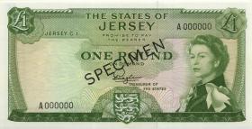 Jersey P.08as 1 Pound (1963) Specimen Serie A (1) 