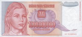 Jugoslawien / Yugoslavia P.126 1.000.000.000 Dinara 1993 (1) 