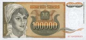 Jugoslawien / Yugoslavia P.118 100.000 Dinara 1993 (1) 