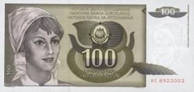 Jugoslawien / Yugoslavia P.108 100 Dinara 1991 (1) 