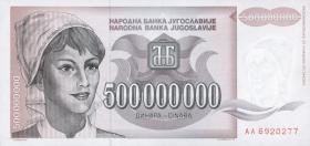 Jugoslawien / Yugoslavia P.125 500.000.000 Dinara 1993 (1) 
