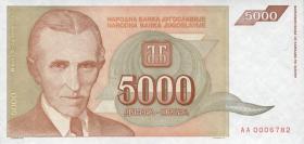 Jugoslawien / Yugoslavia P.128 5.000 Dinara 1993 (1) 