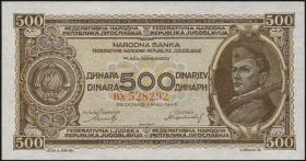 Jugoslawien / Yugoslavia P.066b 500 Dinara 1946 (1) 