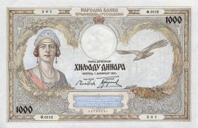 Jugoslawien / Yugoslavia P.029 1000 Dinara 1931 (1) 