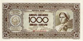 Jugoslawien / Yugoslavia P.067a 1.000 Dinara 1946 (1) 