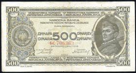 Jugoslawien / Yugoslavia P.054b 500 Dinara 1944 (3+) 