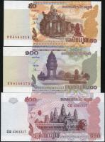 Kambodscha / Cambodia P.52-54 50 - 500 Riels 2001-04 (1) Set 3 Werte 