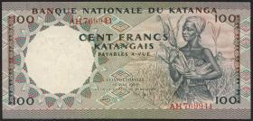 Katanga P.12a 100 Francs 18.5.1962 (3+) 