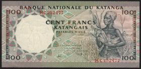 Katanga P.12b 100 Francs 15.1.1963 (3+) 