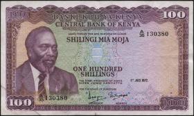 Kenia / Kenya P.10c 100 Shillings 1972 (3+) 