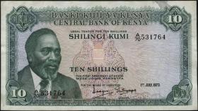 Kenia / Kenya P.07d 10 Shillings 1973 (3) 