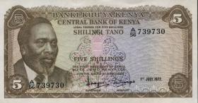 Kenia / Kenya P.06c 5 Shillings 1972 (1) 