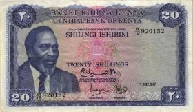 Kenia / Kenya P.03b 20 Shillings 1967 (3) 