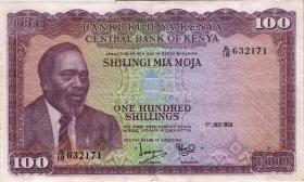 Kenia / Kenya P.10a 100 Shillings 1969 (3+) 