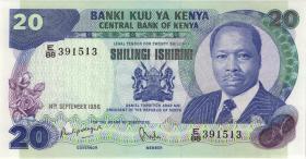 Kenia / Kenya P.21e 20 Shillings 1986 (1) 
