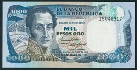 Kolumbien / Colombia P.424c 1000 Pesos Oro 1986 (1) 