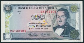 Kolumbien / Colombia P.410b 100 Pesos Oro 1969 (1) 