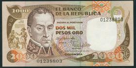Kolumbien / Colombia P.430a 2000 Pesos Oro 1983 (1) 