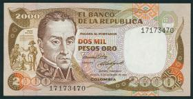 Kolumbien / Colombia P.430c 2000 Pesos Oro 1985 (1) 