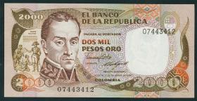 Kolumbien / Colombia P.430d 2000 Pesos Oro 1986 (1) 