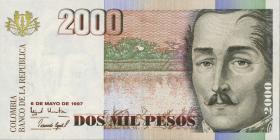 Kolumbien / Colombia P.445b 2000 Pesos 1997 (1) 