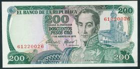 Kolumbien / Colombia P.417b 200 Pesos Oro 1975 (1) 