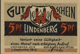 Notgeld Lindenberg im Allgäu 5 - 50 Pf. 1947 (1) 