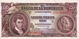 Kolumbien / Colombia P.401a 20 Pesos Oro 1953 (1) 