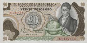 Kolumbien / Colombia P.409d 20 Pesos Oro 1979 (1) 