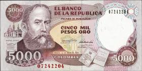 Kolumbien / Colombia P.436 5000 Pesos 1990 (1) 