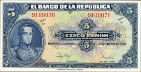 Kolumbien / Colombia P.386e 5 Peso Oro 1950 (1) 