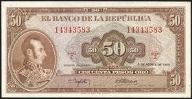 Kolumbien / Colombia P.402a 50 Pesos Oro 1960 (1) 