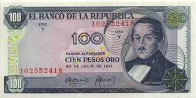 Kolumbien / Colombia P.410c 100 Pesos Oro 1970 (1) 