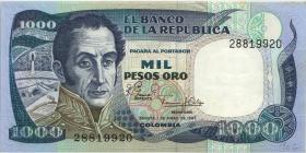 Kolumbien / Colombia P.424a 1000 Pesos Oro 1982 (1) 