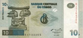 Kongo / Congo P.087B 10 Francs 1997 (1) 