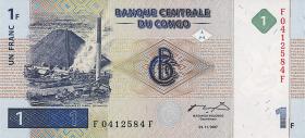 Kongo / Congo P.085 1 Franc 1997 (1) 