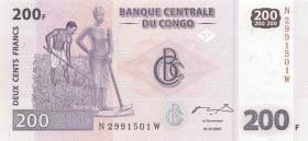 Kongo / Congo P.099a 200 Francs 2007 (1) 
