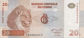 Kongo / Congo P.088A 20 Francs 1997 (1) 