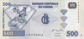 Kongo / Congo P.096a1 500 Francs 2002 (1) 