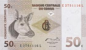 Kongo / Congo P.084A 50 Centimes 1997 (1) 