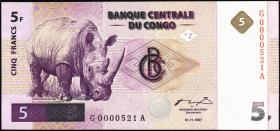 Kongo / Congo P.086 5 Francs 1997 Printer NBBPW (1) 