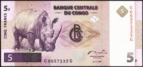 Kongo / Congo P.086A 5 Francs 1997 Printer HdM (1) 