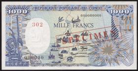 VR Kongo / Congo Republic P.09s 1000 Francs 1985 Specimen (1) 