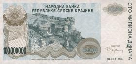 Kroatien Serb. Krajina / Croatia P.R25 100 Mio. Dinara 1993 (1) 