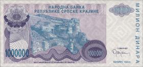 Kroatien Serb. Krajina / Croatia P.R33 1 Mio. Dinara 1994 (1) 